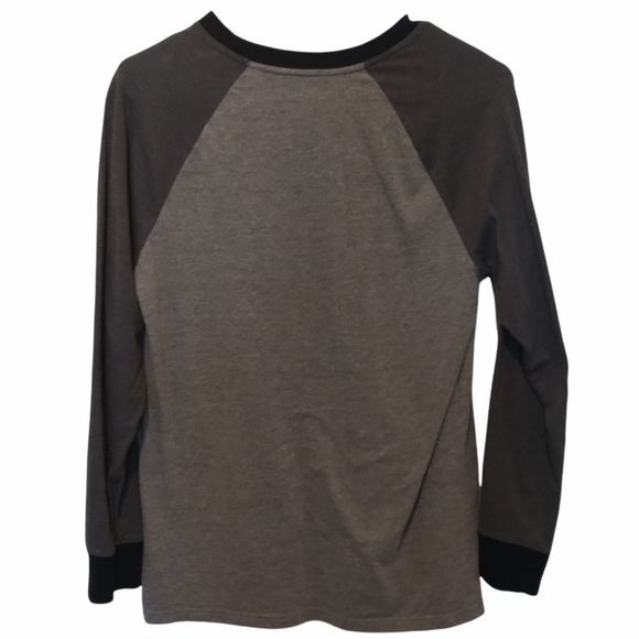 Cat and Jack Basic Long Sleeve Black and Gray Baseball T Size LX in Boys - Picture 3 of 3